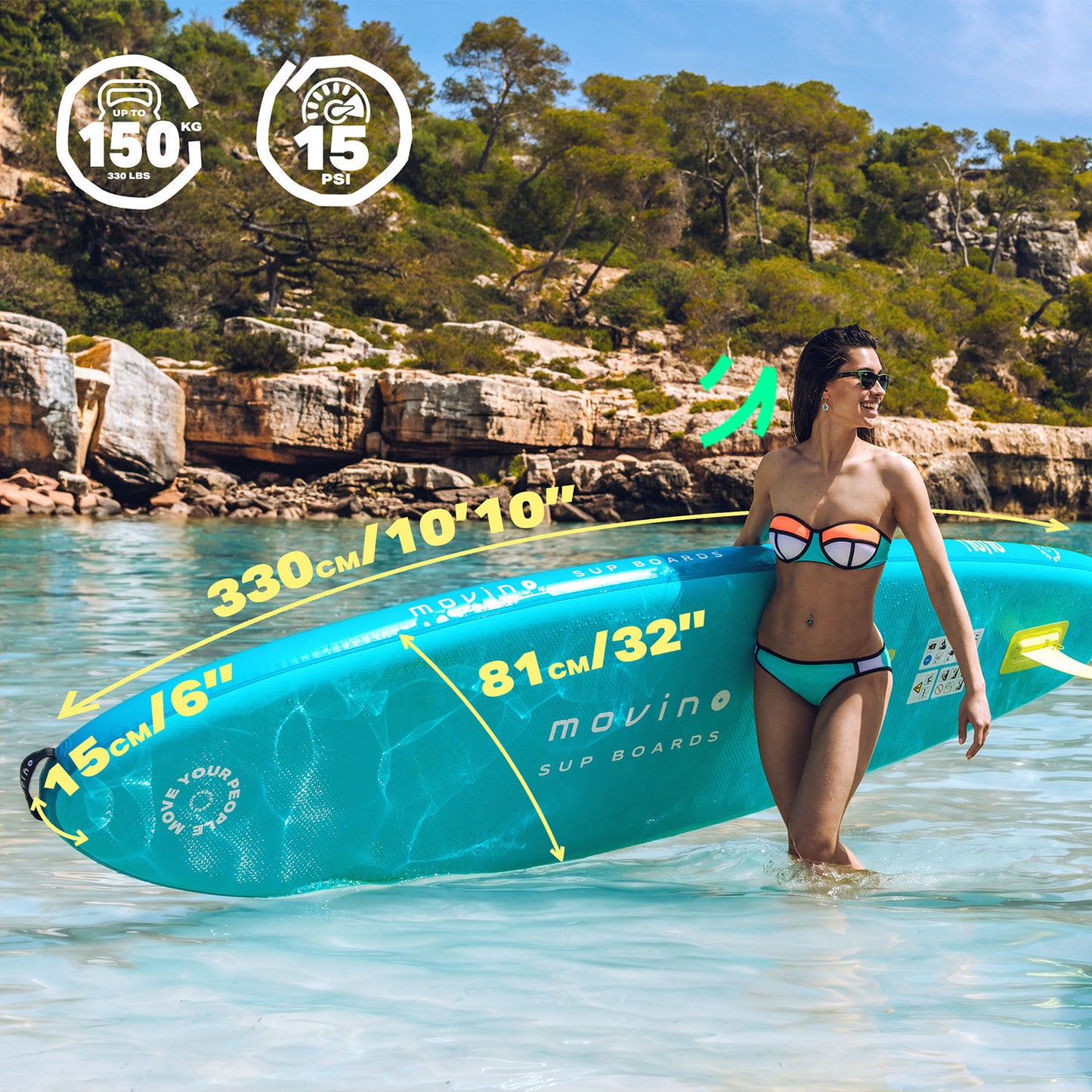 Movino GARDA Allround 10'10'' (turchese-verde lime)